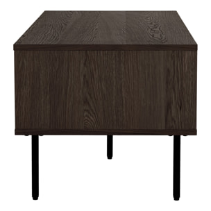 Tavolino da Caffè Kyoto Rovere Fumé con 2 Cassetti e Gambe Nere — 100×50×45 cm