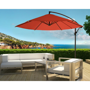 Parasol déporté Ø 3m terracotta FREY