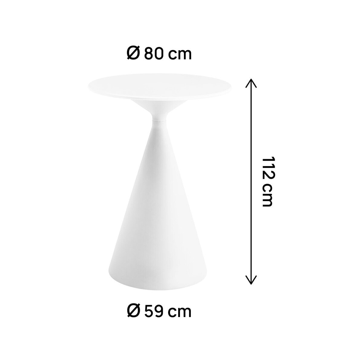 Table haute bistro de jardin ⌀80 cm "Néora" - Blanc