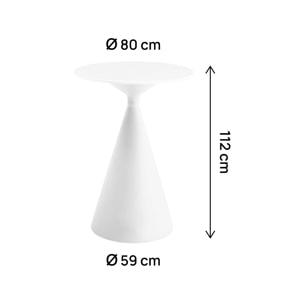 Table haute bistro de jardin ⌀80 cm "Néora" - Blanc