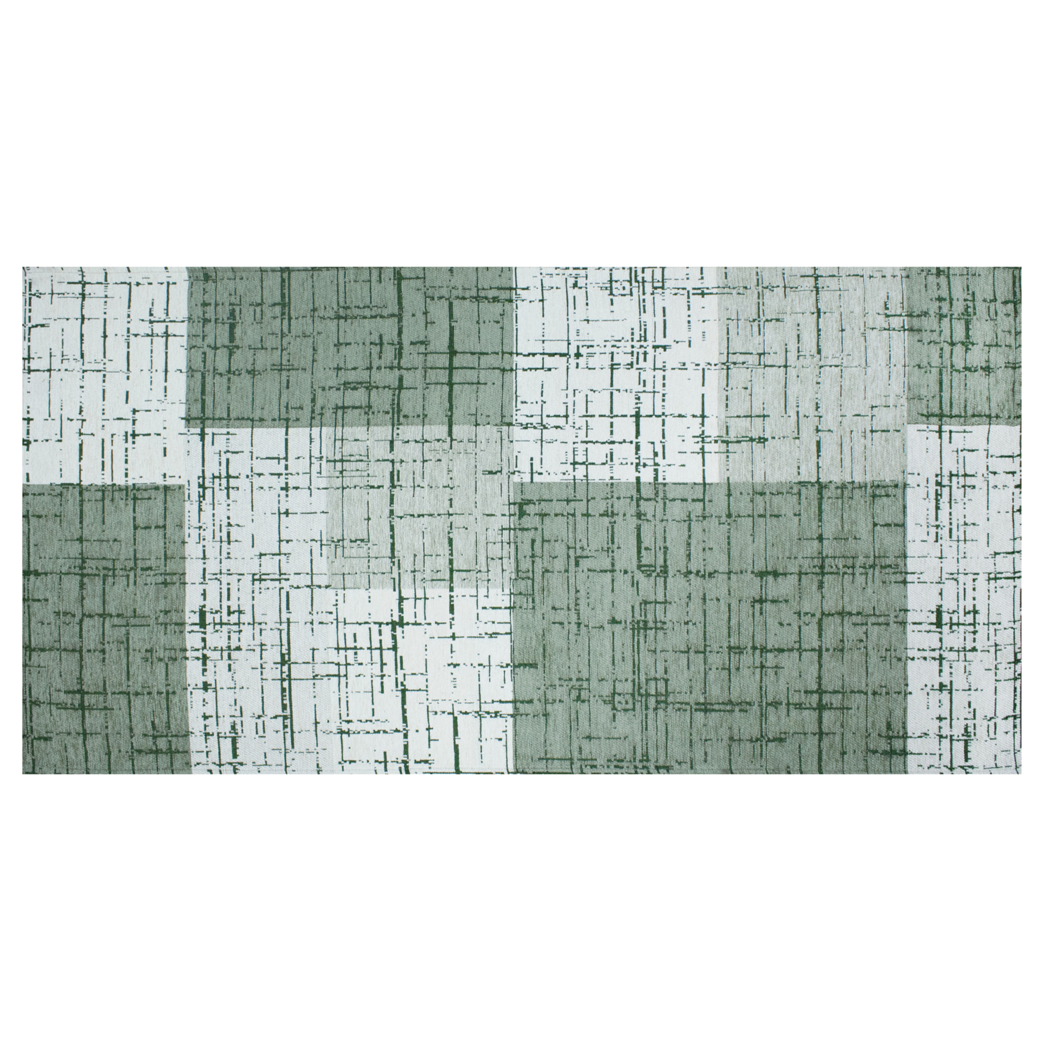TAPPETO ARREDO GEOMETRICO DIS. MONDRIAN VERDE CENERE 80X150 CM CON ANTISCIVOLO