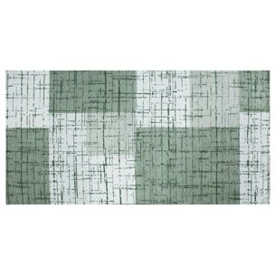 TAPPETO ARREDO GEOMETRICO DIS. MONDRIAN VERDE CENERE 80X150 CM CON ANTISCIVOLO