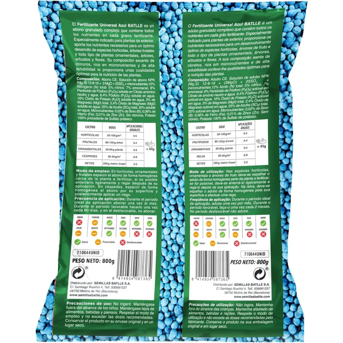 Fertilizante Universal Azul Batlle 800 g