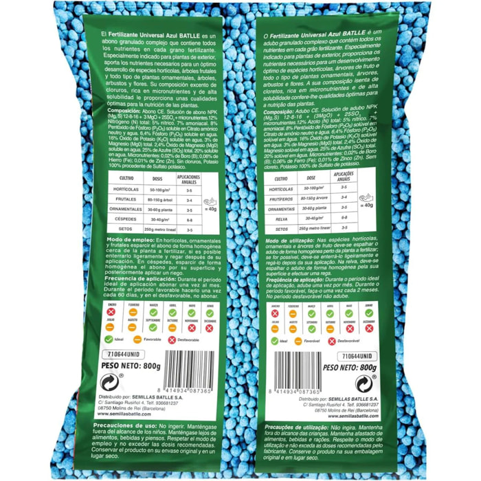 Fertilizante Universal Azul Batlle 800 g