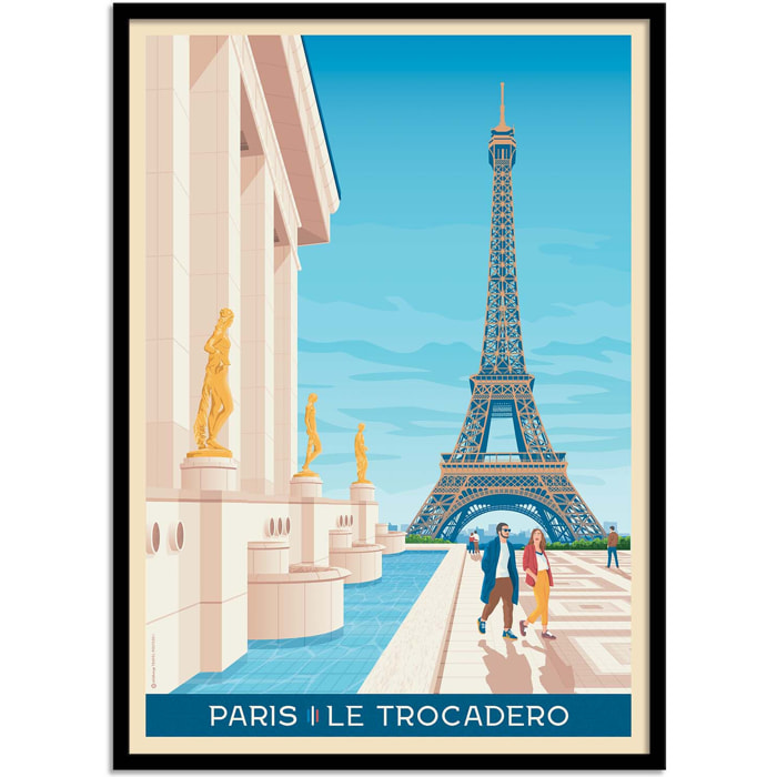Affiche - Paris Trocadero - Olahoop Travel Posters