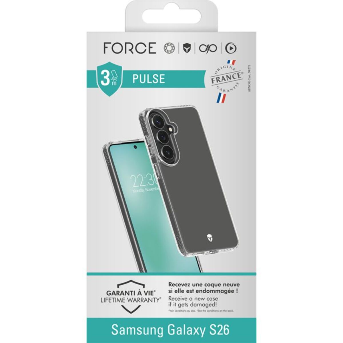 Coque FORCE CASE Pulse S26 OFG transparent