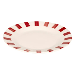 Lot de 6 assiettes dessert Cheri rouge D19xH1,8cm