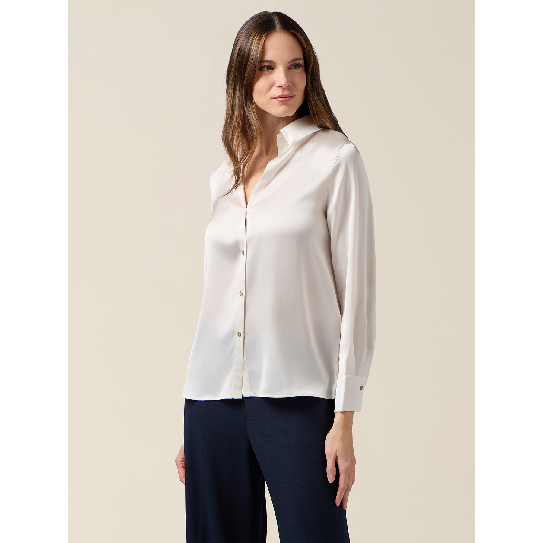 Oltre - Camicia in raso - Bianco