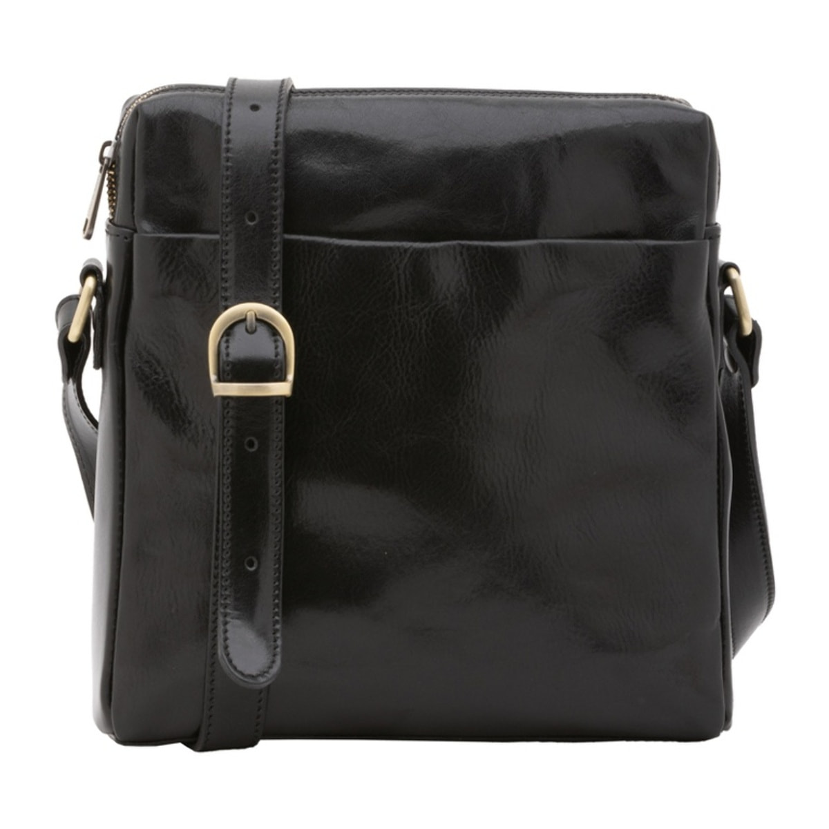 Borsa a tracolla uomo in vera pelle - Modello False - Made in Italy - 26.0 x 25.0 x 6.0 cm