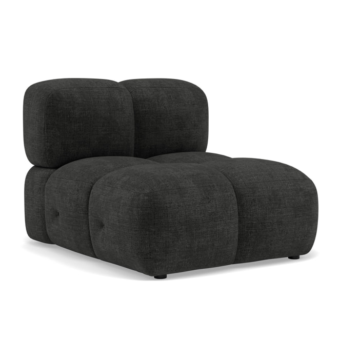 Grace - module d'assise sans accoudoir en velours texturé - Gris Anthracite