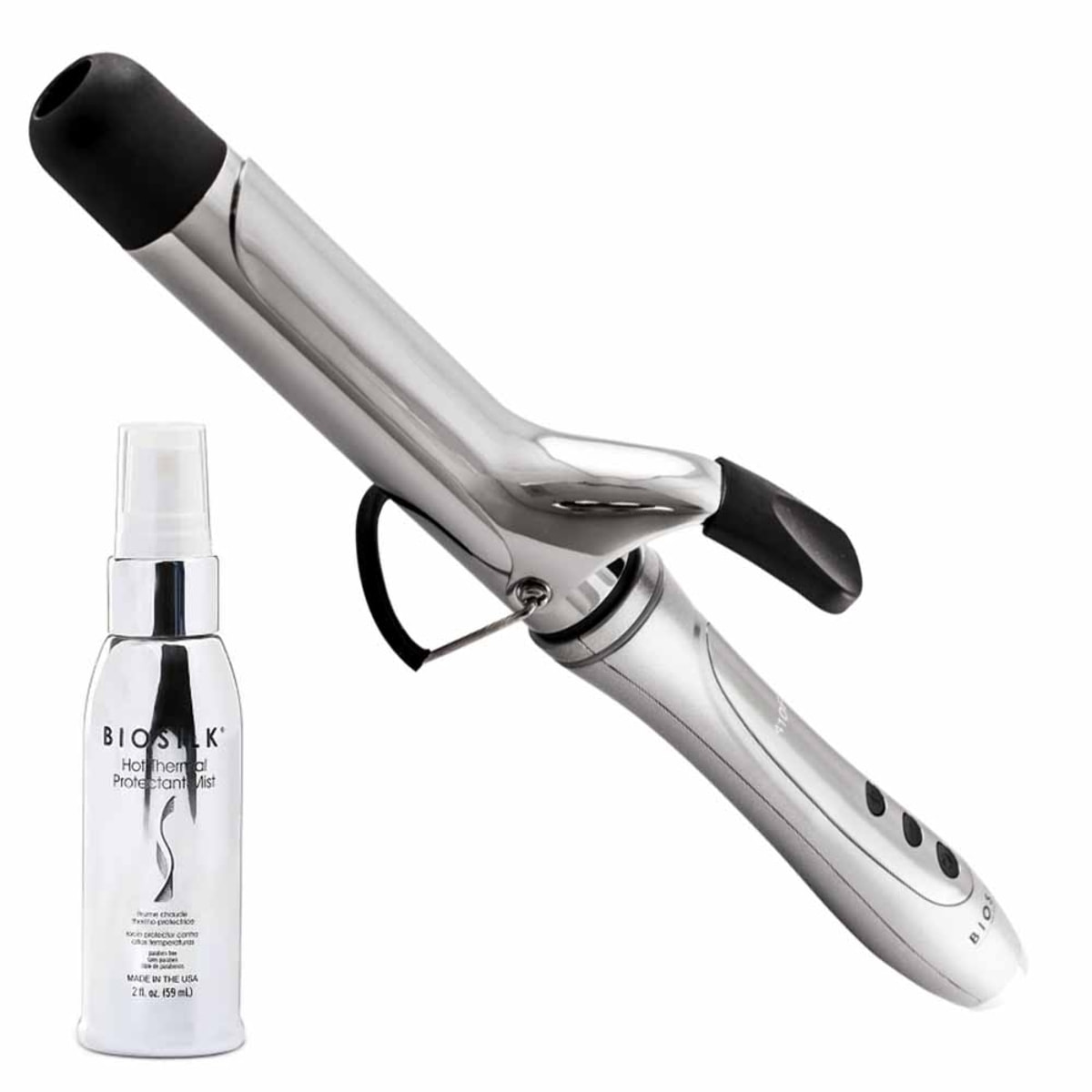 FAROUK Biosilk Ferro Titanium Curling Iron 1 1/2'' 38mm + Hot Termal Protectant Mist 59ml