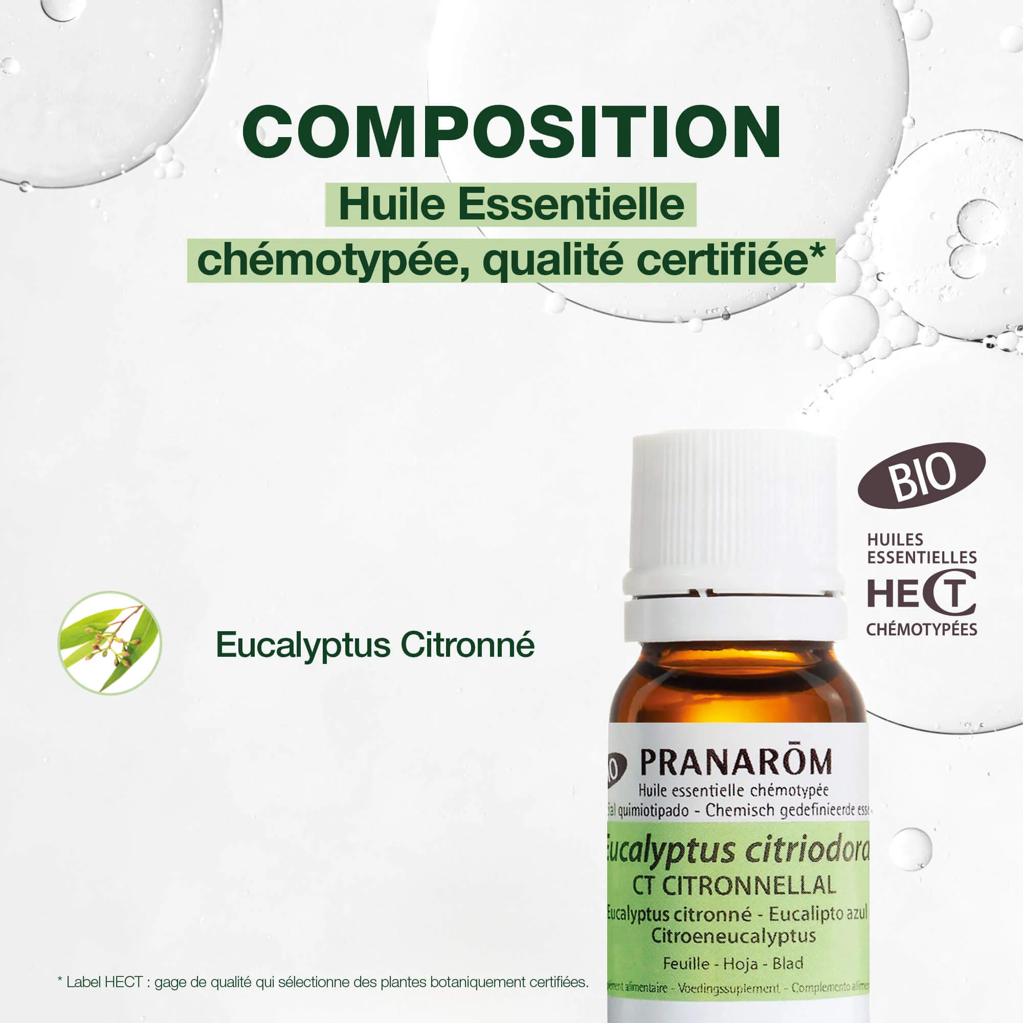 Pranarom - Huile Essentielle d'Eucalyptus citronné - Bio - 10 ml