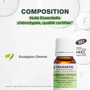 Pranarom - Huile Essentielle d'Eucalyptus citronné - Bio - 10 ml
