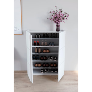 Zapatero Hessa melamina blanco 122x95x35 cm