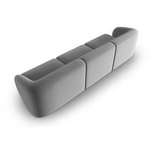 Canapé modulable "Lionel" 3 places en velours gris