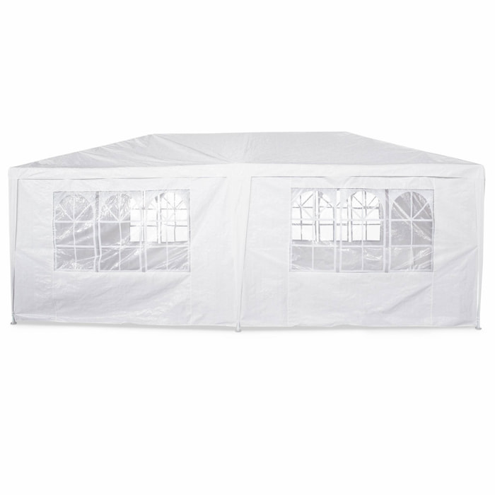 Tente de réception 3x6m - Aginum - Blanc - à utiliser comme pavillon. chapiteau ou tonnelle.