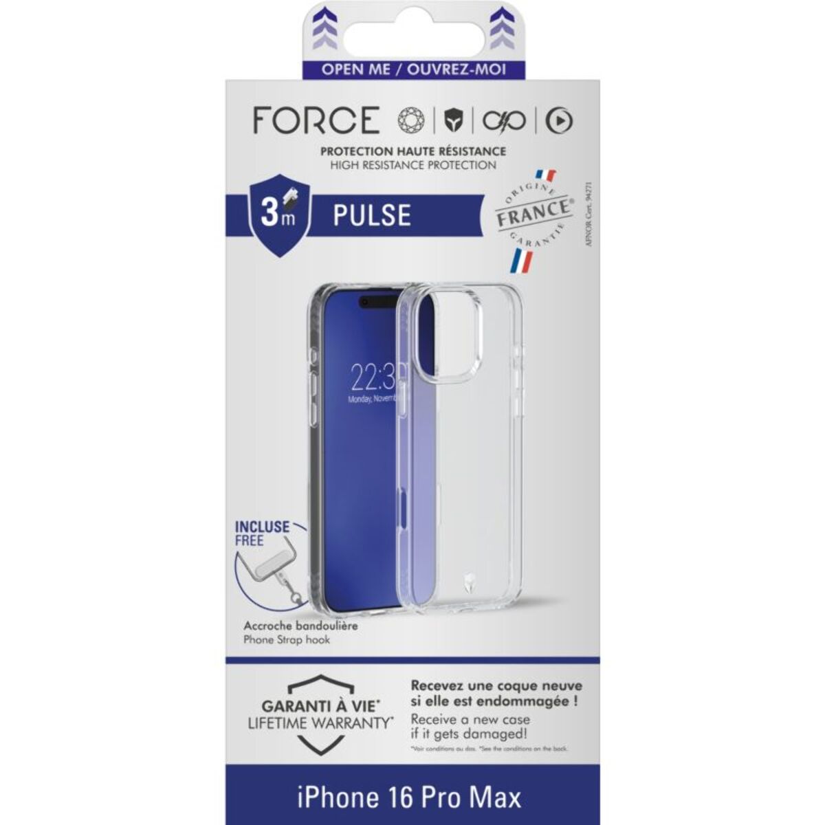 Coque FORCE CASE iPhone 16 Pro Max transparente Pulse