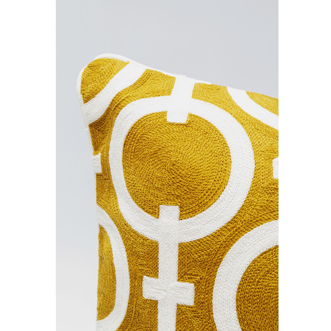 Coussin Catena Chain jaune et blanc Kare Design