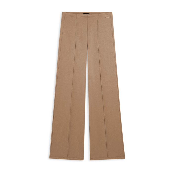 Pantaloni donna wide leg con cucitura centrale