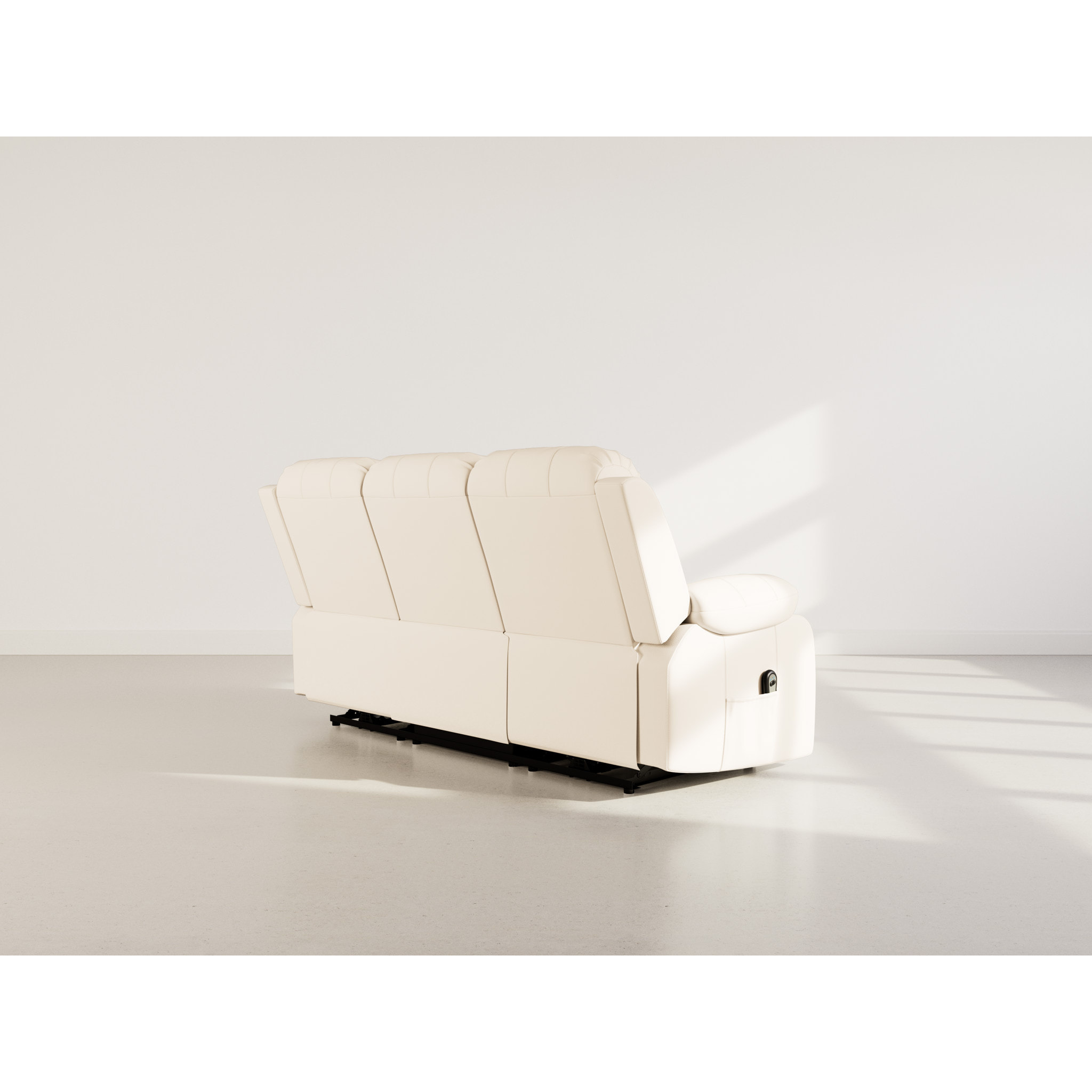 Armand - Canapé 3 places relax électrique en simili - Beige