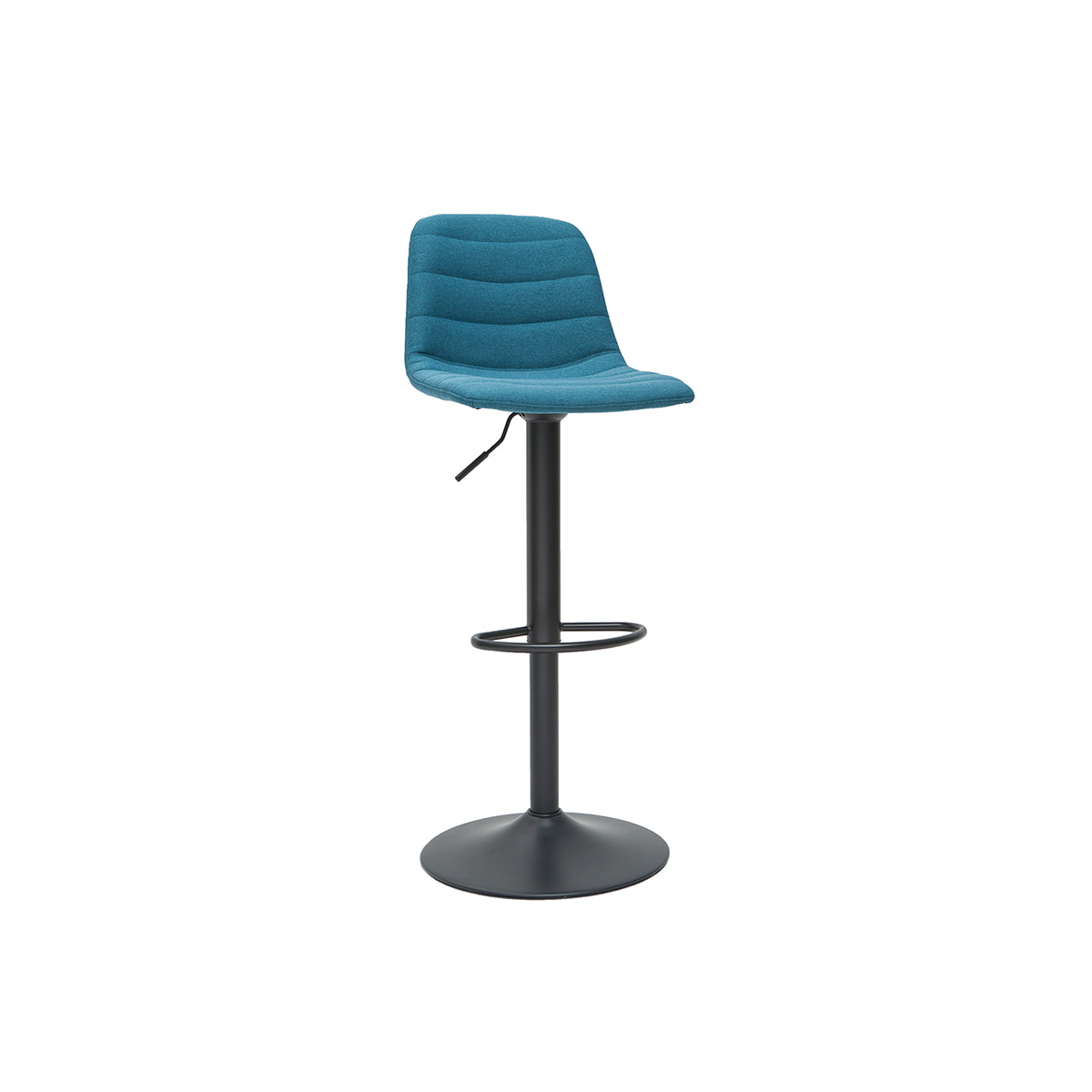 Tabourets de bar réglables en tissu et métal bleu canard (lot de 2) SAURY