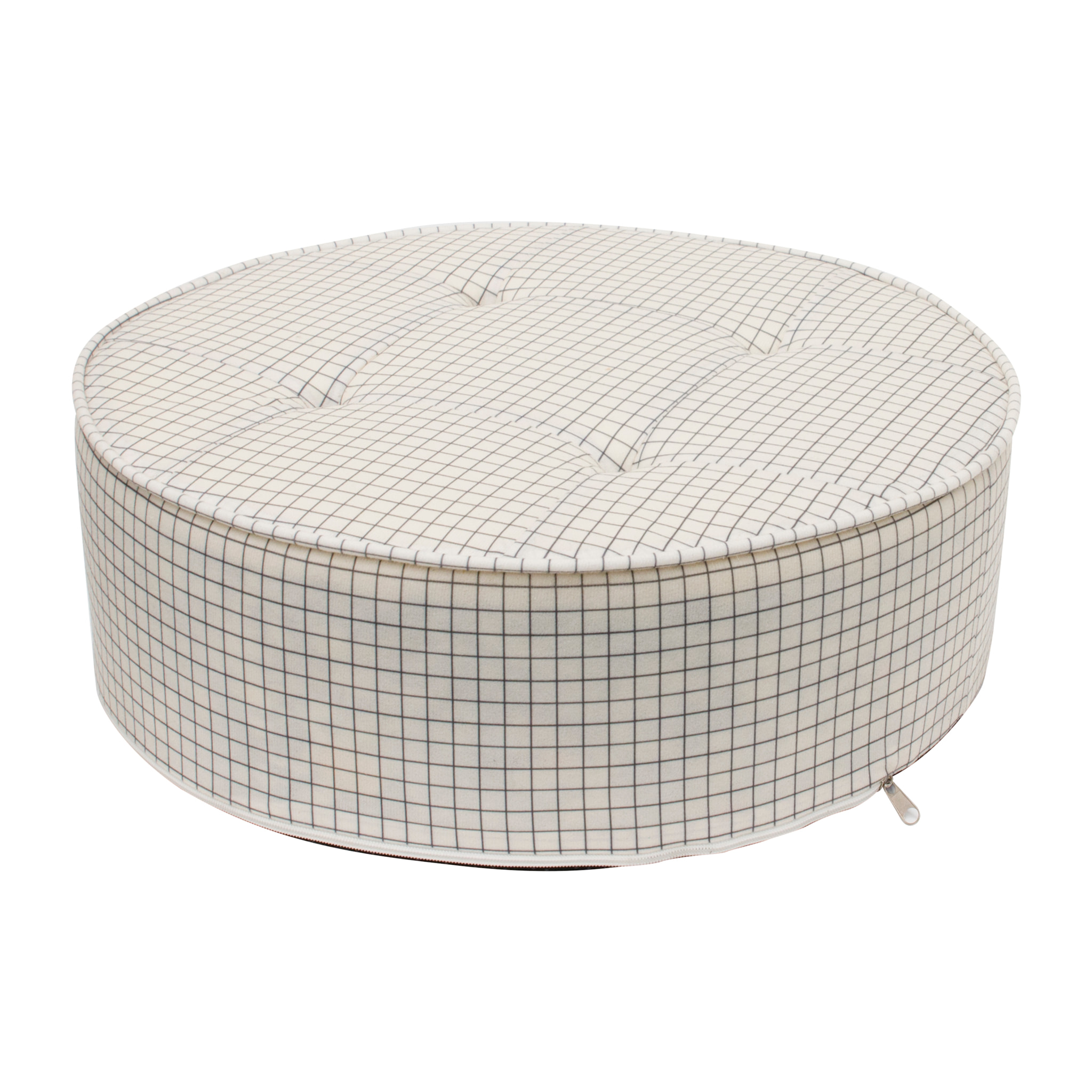 Coussin De Sol Rond Carreaux Diam 50cm - Lot De 2
