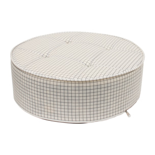 Coussin De Sol Rond Carreaux Diam 50cm - Lot De 2