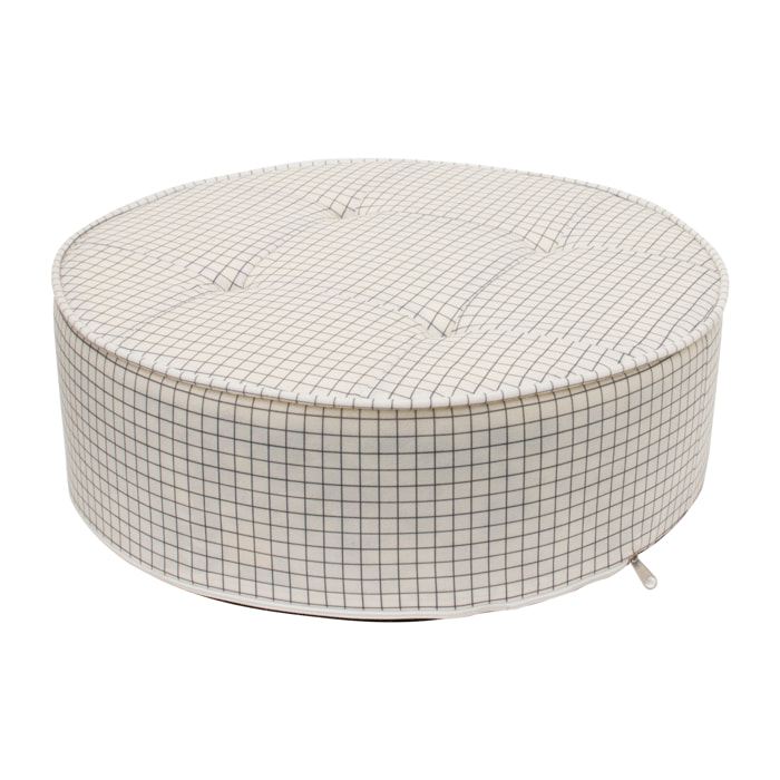 Coussin De Sol Rond Carreaux Diam 50cm - Lot De 2