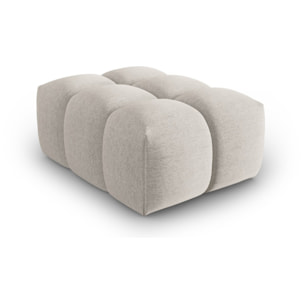 Pouf "Lorella" en tissu structurel beige