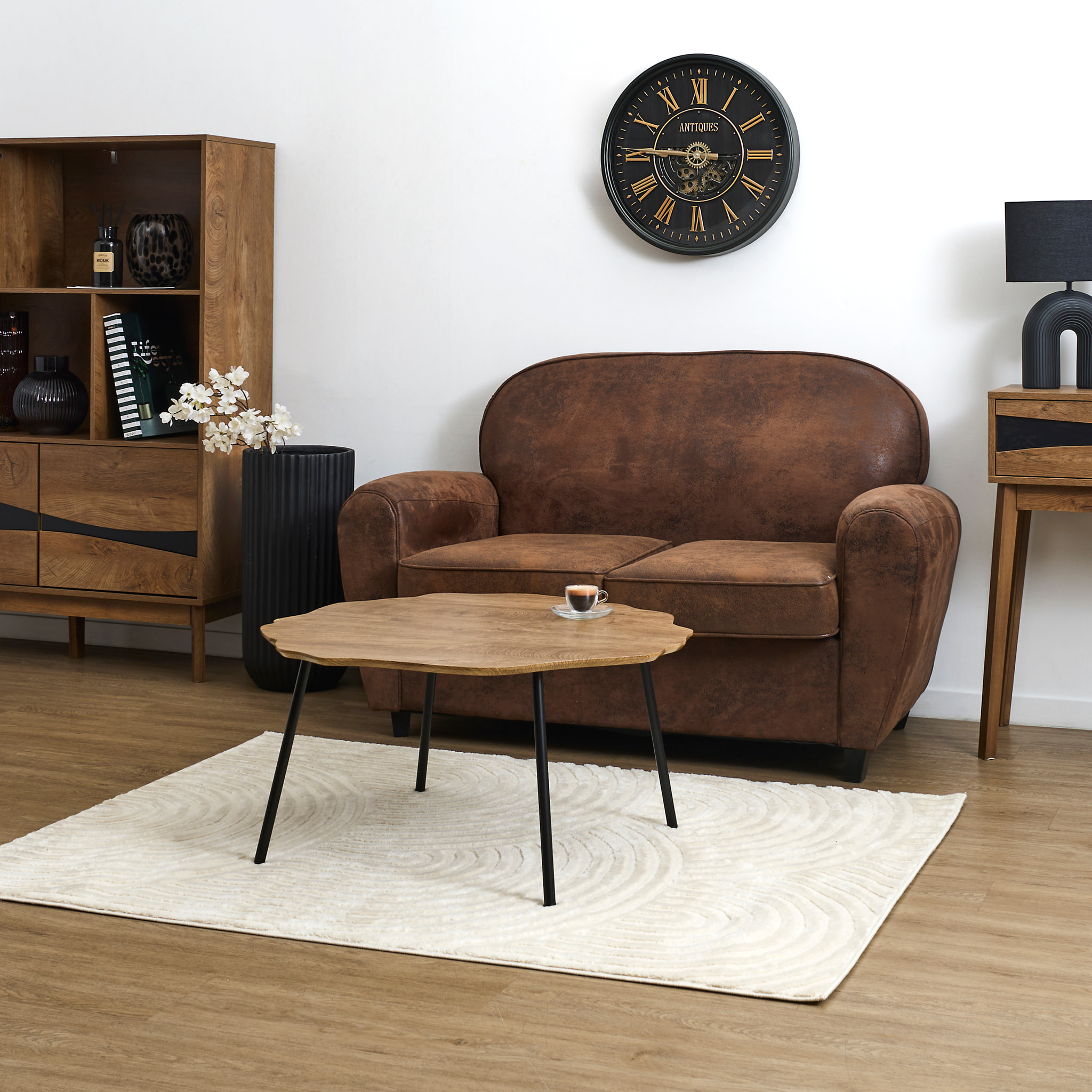 Table Basse - HOME DECO FACTORY - Ronde - Marron