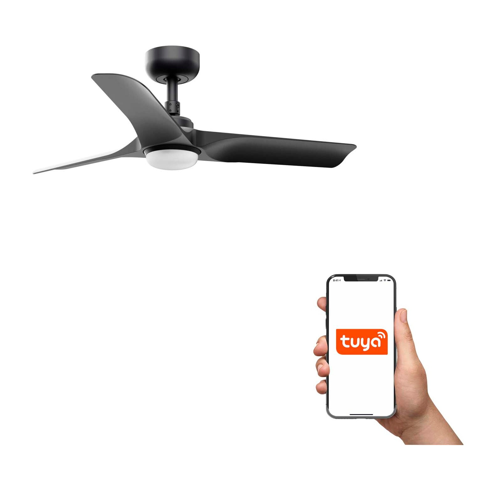 HEY S LED Ventilatore a soffitto  nero TUYA