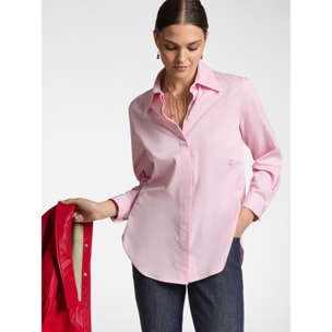 Elena Mirò - Camisa amplia de tejido Oxford - Rosa