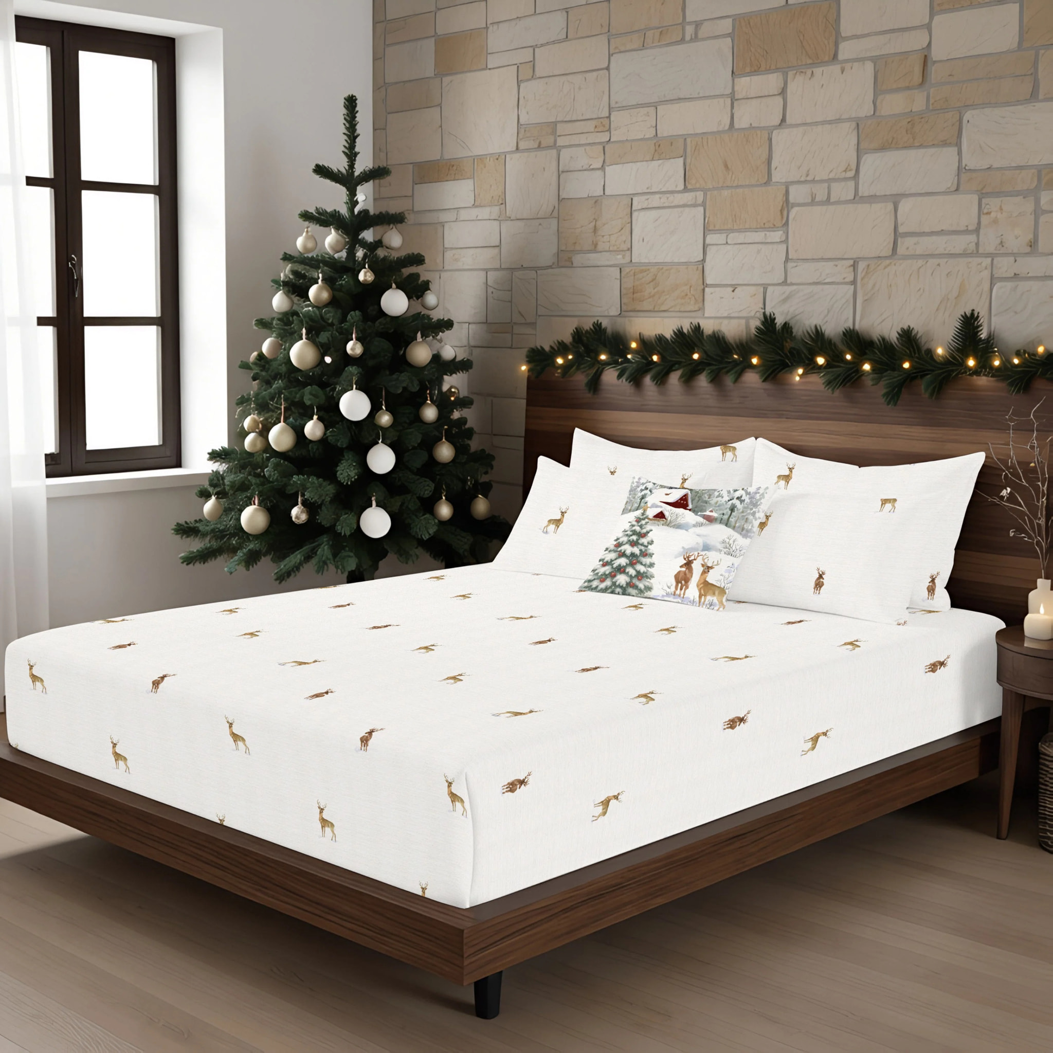 Parure de lit 100% coton Forest Cerf