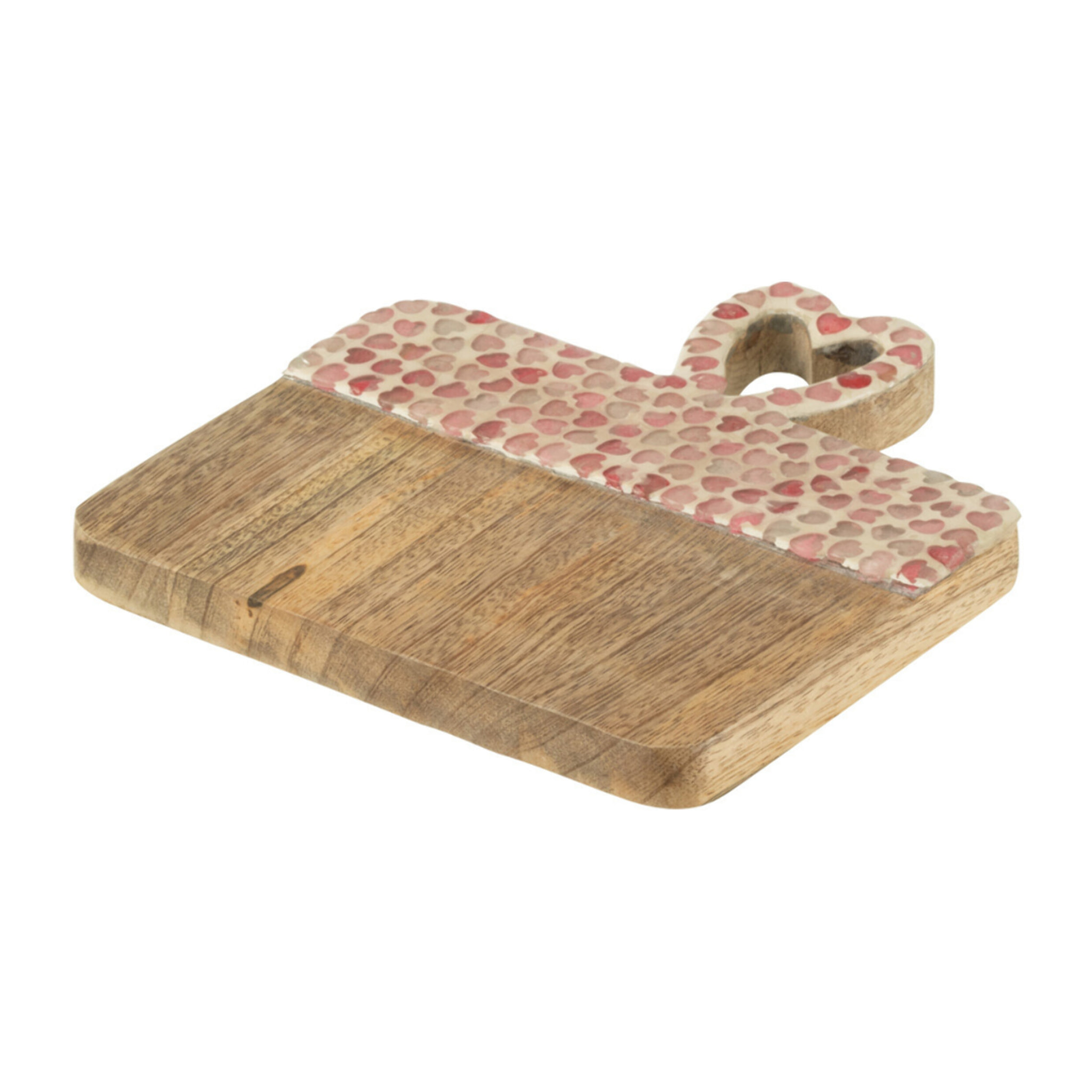 J-Line planche Coeur Mosaïque - bois - rose