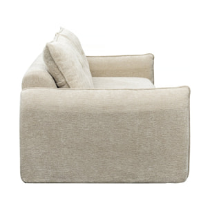 Canapé droit en tissu texturé "Silvano" - 3 places - Beige