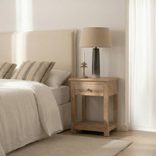 Table de chevet Zilara -bois massif de mangue-couleur natural 45 x 60 x 35 cm