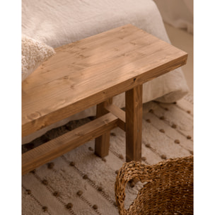 Tabouret en bois massif chêne foncé de 100x50cm Hauteur: 50 Longueur: 100 Largeur: 26