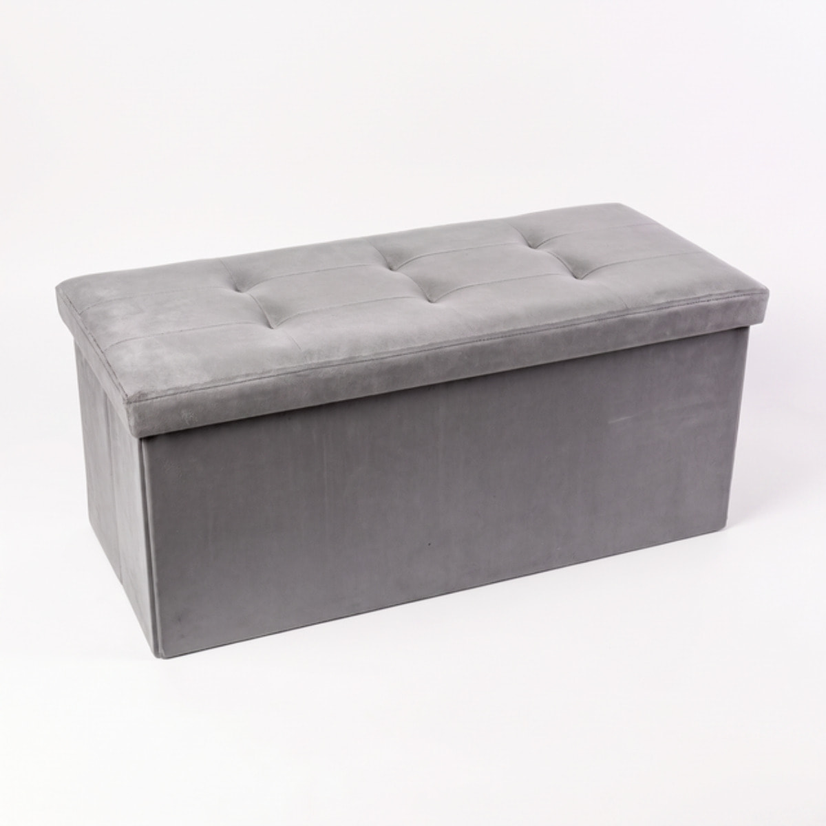Pouf contenitore in velluto 76x34x34 cm, panca pieghevole con vano capiente, seduta imbottita trapuntata resistente fino a 150 kg, design elegante Double Velvet, salvaspazio ideale per camera soggiorno ingresso e fondo lett