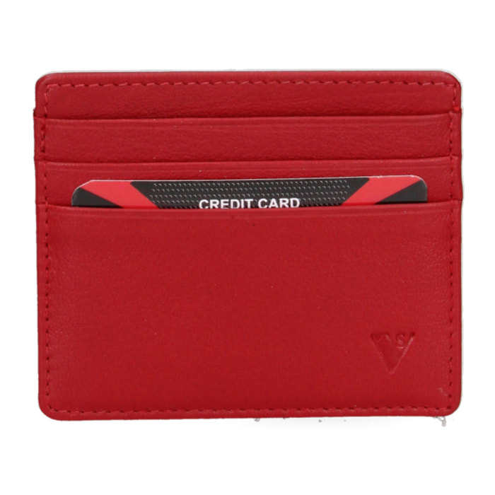 Porta carte da uomo In Vera pelle Made in Italy 10x8,5x0,5 cm