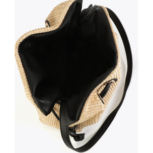 Porta caramelle con effetto rafia abbinato ad effetto pelle