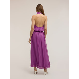 Motivi - Vestido largo asimétrico con espalda descubierta - Violeta