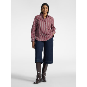 Elena Mirò - Camisa de mezcla de algodón a rayas - Burgundy