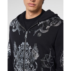 PHILIPP PLEIN Zip Hoodie Tattoo Stones