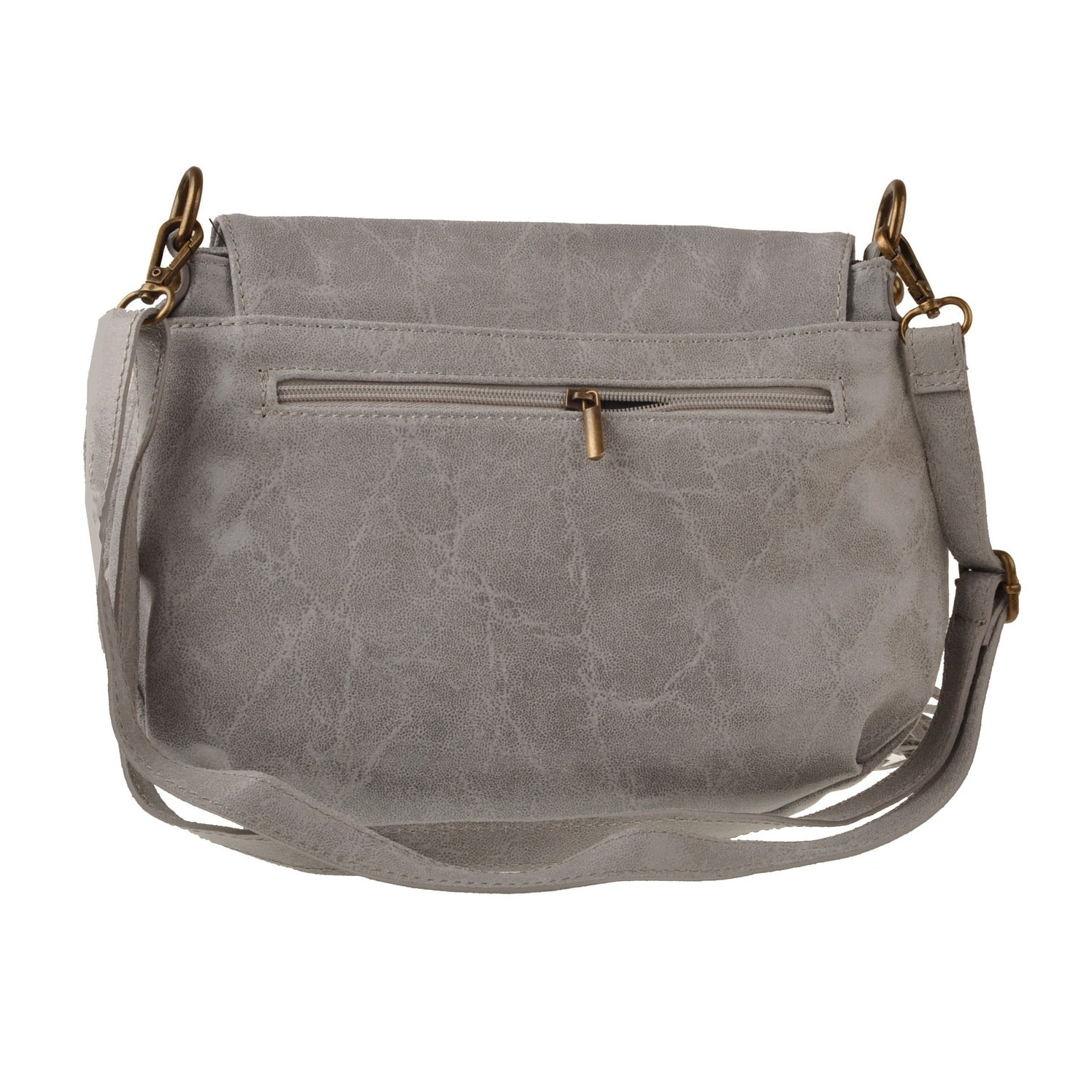 Borse Donna colore Grigio-in pelle Made in Italy 31X24X6cm