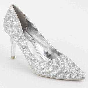 Zapato De Tacón - Plateado - Altura: 8 Cm