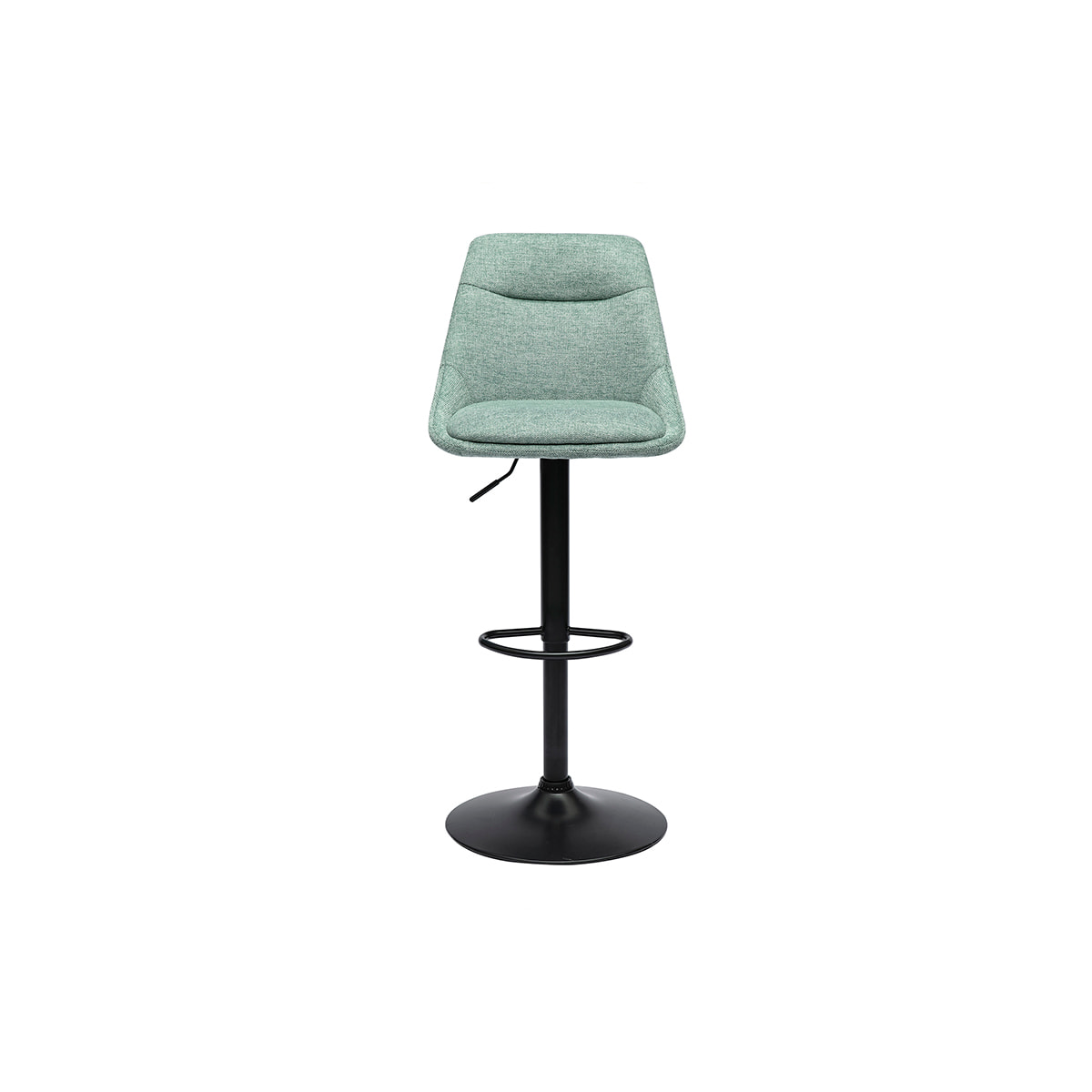 Tabourets de bar réglables pivotants 360° en tissu effet velours texturé vert céladon et métal (lot de 2) ALESS