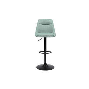 Tabourets de bar réglables pivotants 360° en tissu effet velours texturé vert céladon et métal (lot de 2) ALESS
