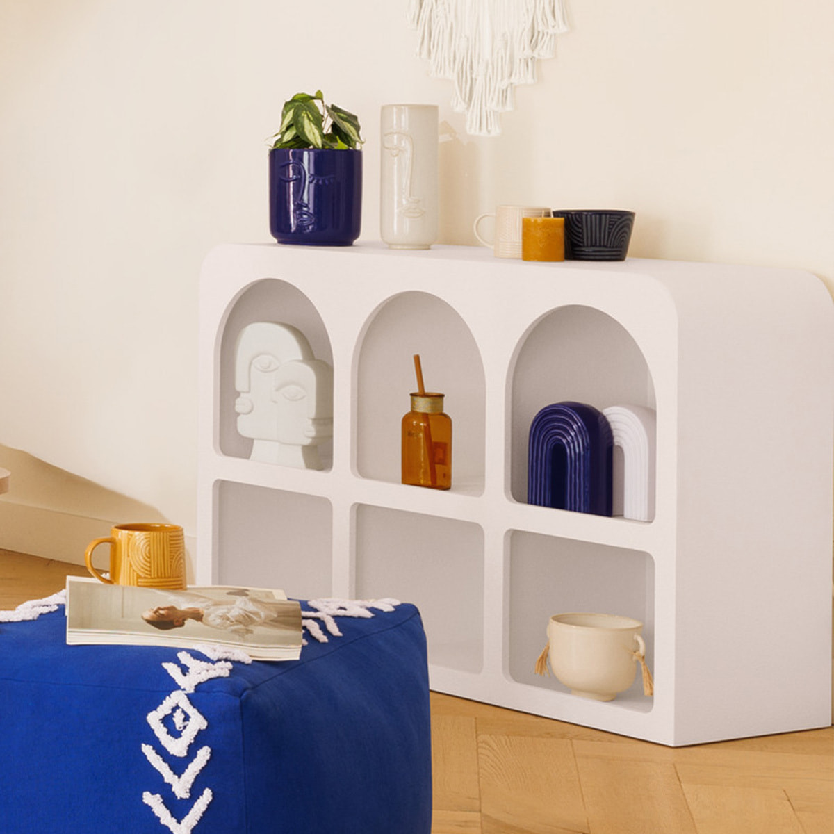 Meuble 6 niches "Soleya" 110x71,5cm blanc