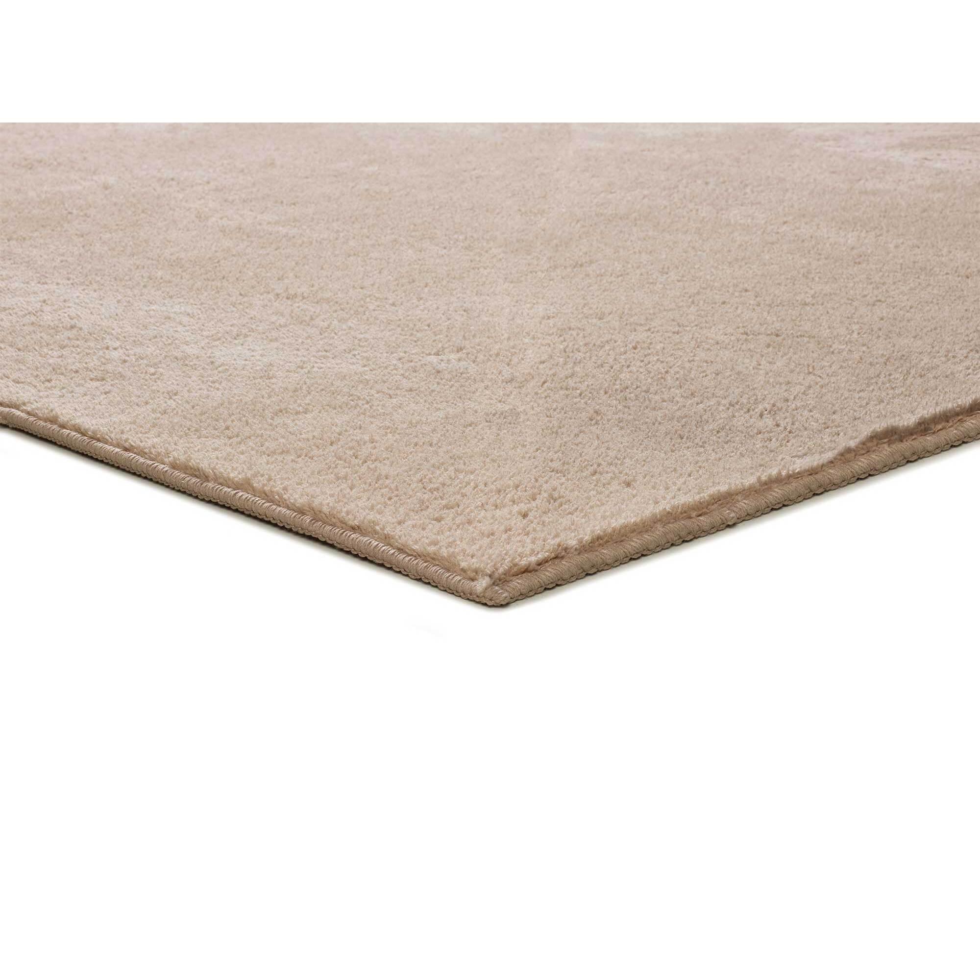 CORALINE Alfombra lisa lavable color beige, varias medidas disponibles.