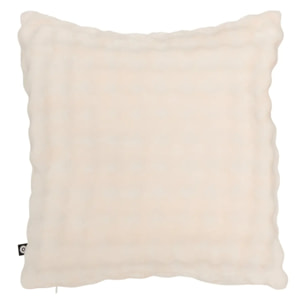 Coussin Zephy carré 40x40cm effet fausse fourrure ivoire